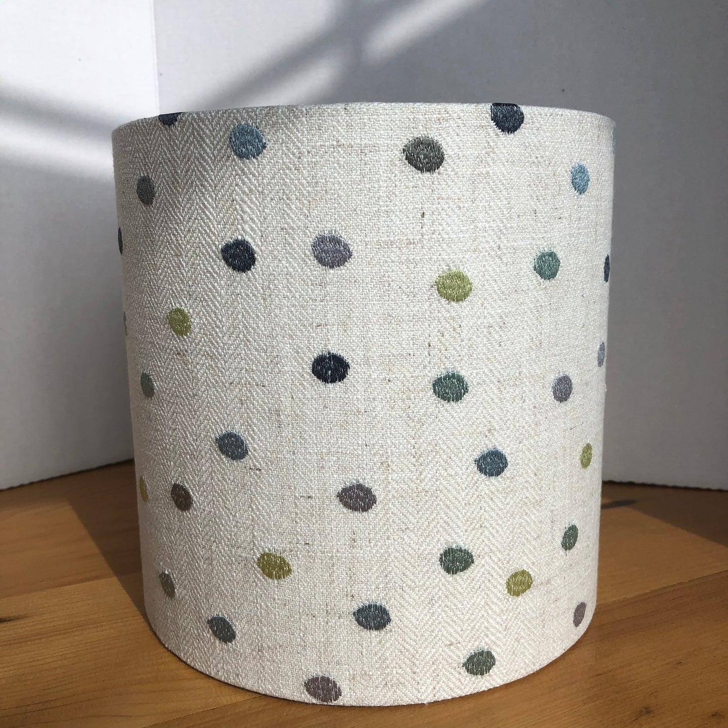 Blue Polka Dot Linen Fabric Lampshade