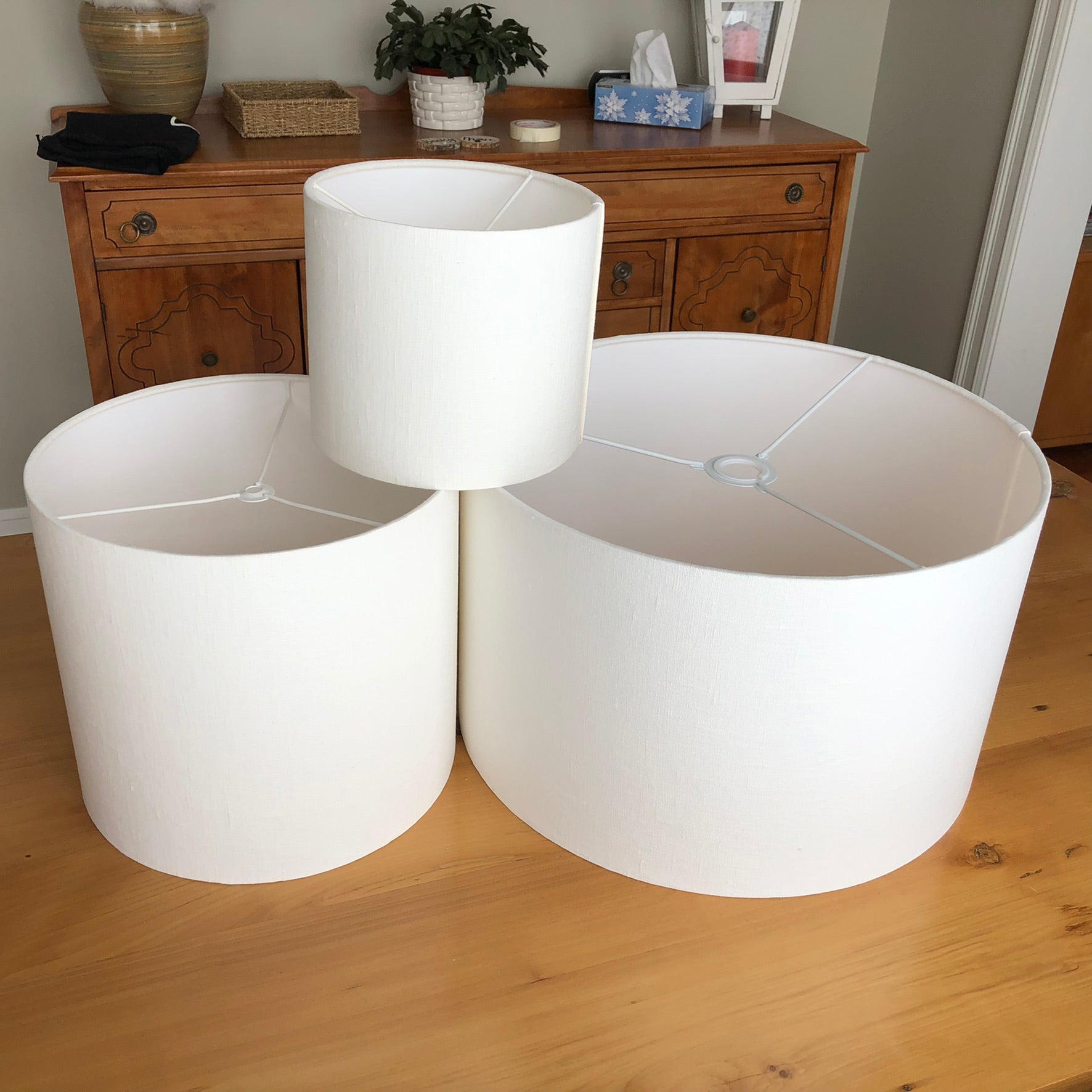 White cylinder on sale lamp shade