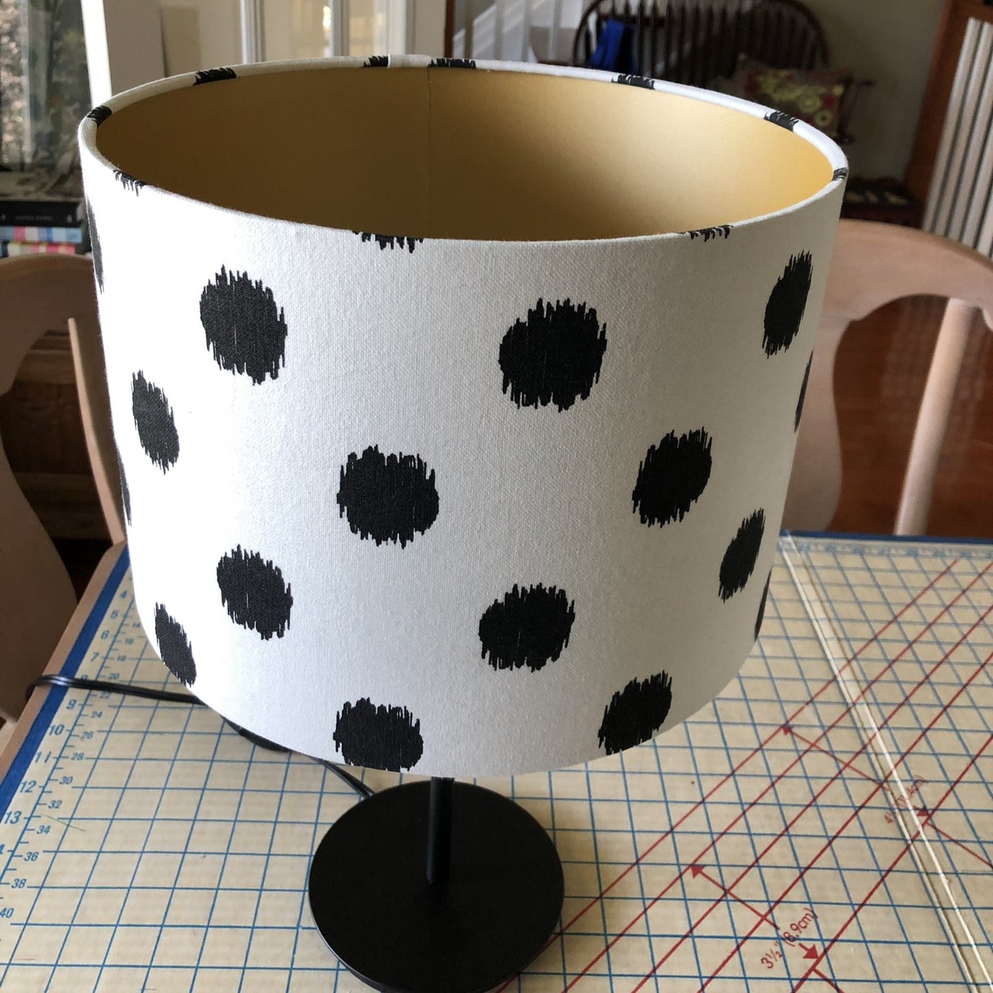 Black Spotty Fabric Lampshade