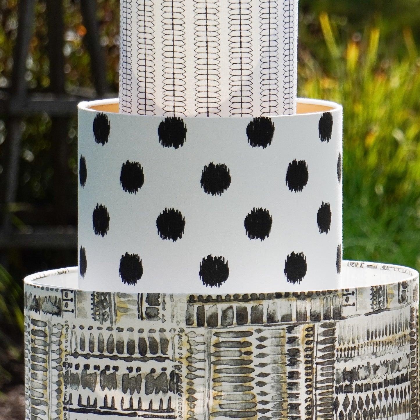 Black Spotty Fabric Lampshade