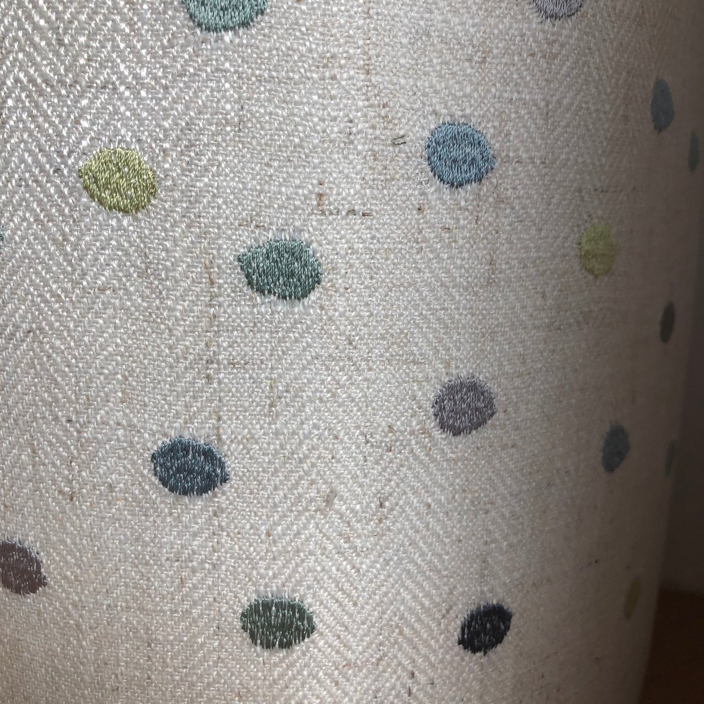 Blue Polka Dot Linen Fabric Lampshade