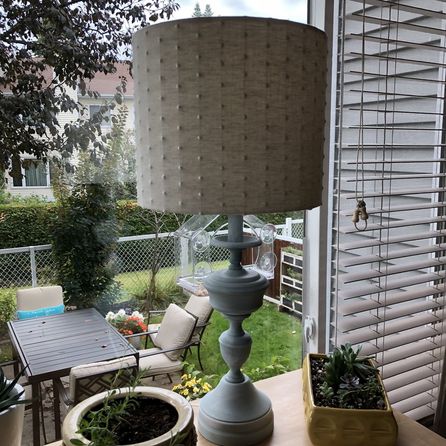 Constance Swiss Dot Linen Lampshade