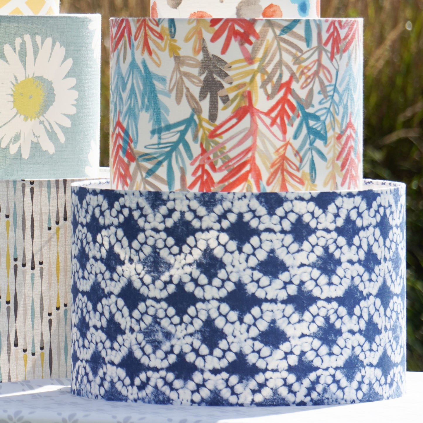 Nautical Tie Dye Fabric Lampshade