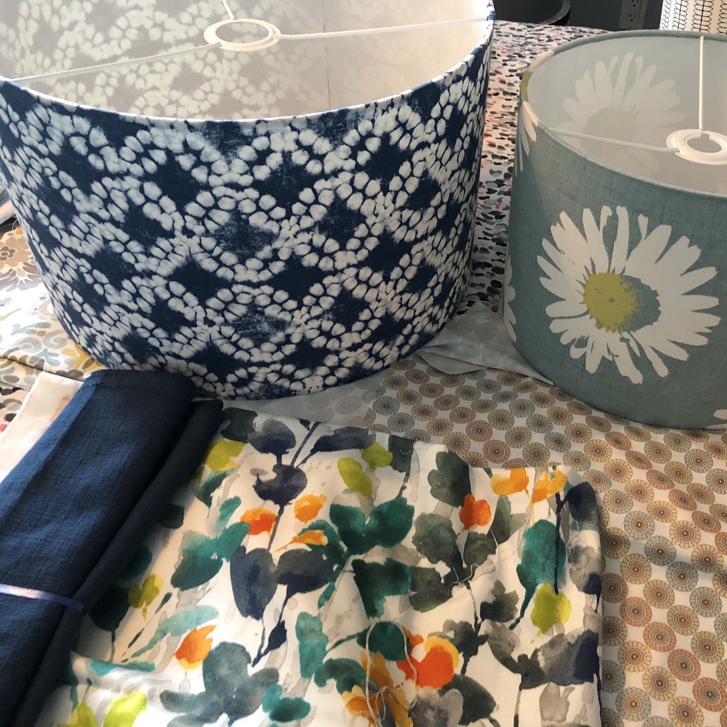 Nautical Tie Dye Fabric Lampshade