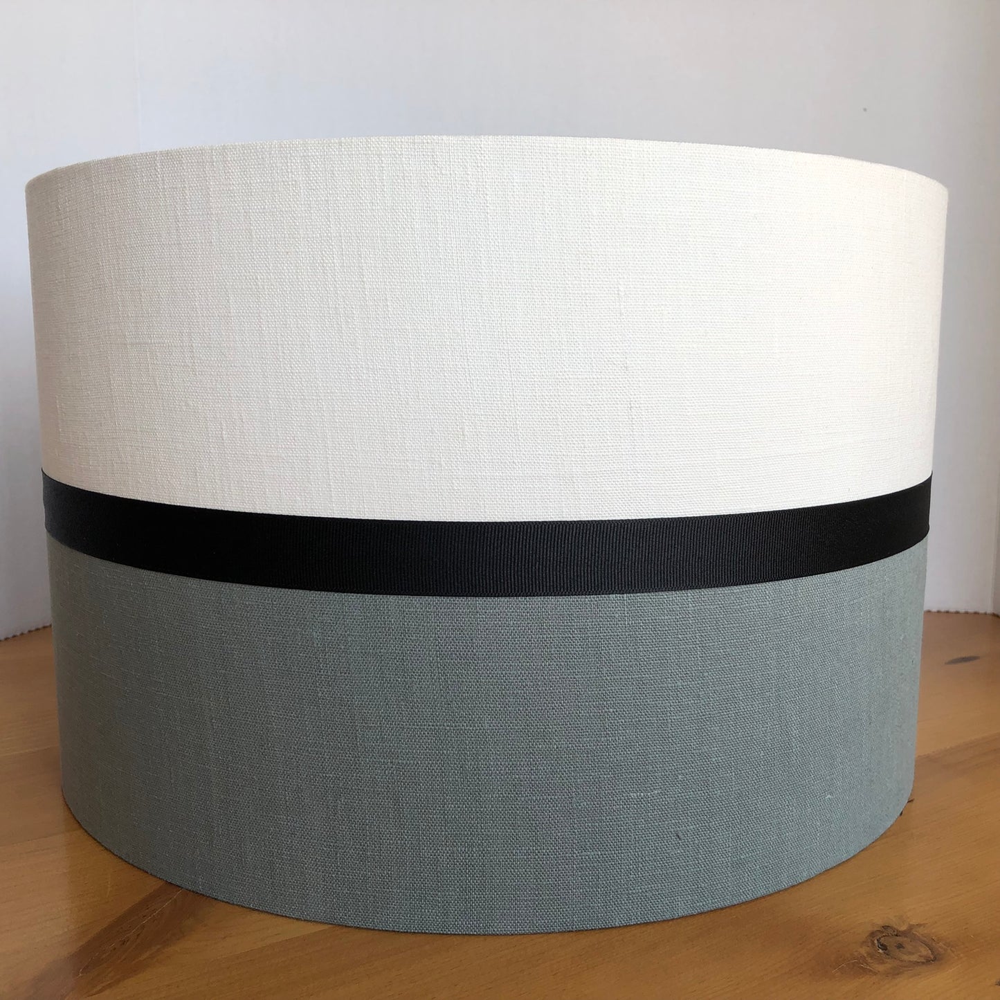 Two-Toned Linen Fabric Covered Lampshade